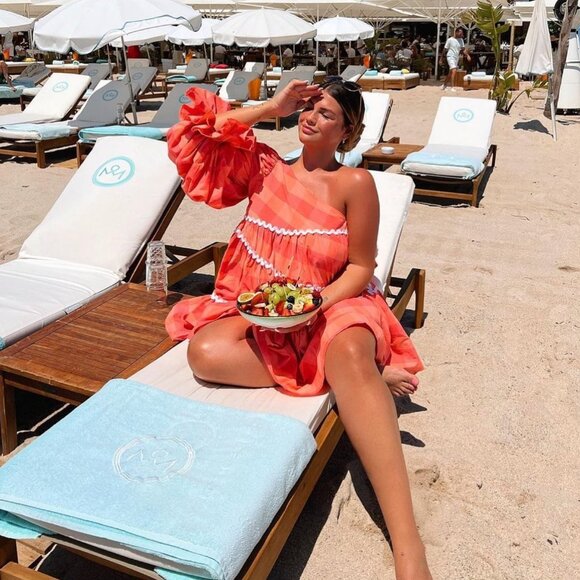 XL/XXL SUNDRESS_OFFICIAL SUNDRESS.US CONSTANCE SHORT DRESS GINGHAM NEON CORAL - Picture 2 of 6